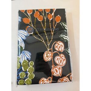 Grandinroad Frontgate Greenwood Botanical King Duvet‎ Reversible Cotton Black